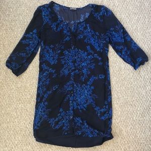 Express button down Blue/Black Dress